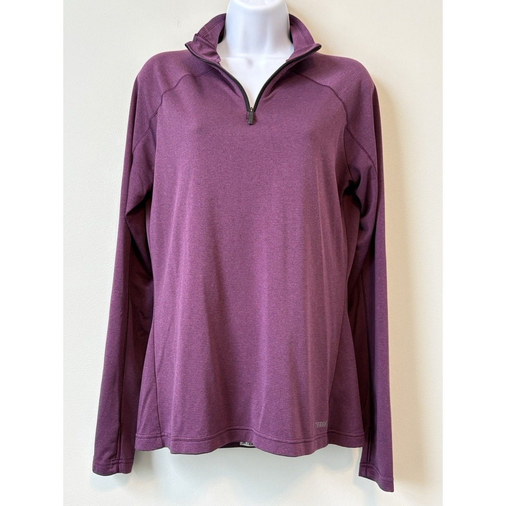 adidas‎ Terrex Climalite Women's Purple 1/4 Zip Mock Neck Pullover L